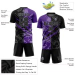 Sublimation Graffiti Jersey Black Pattern Purple-Gray Uniform Soccer Custom Scratch Sublimation Graffiti Jersey Black Pattern Purple-Gray Uniform Soccer Custom Scratch