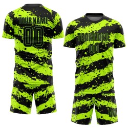 Jersey Green Neon Soccer Custom Uniform Black Sublimation Jersey Green Neon Soccer Custom Uniform Black Sublimation