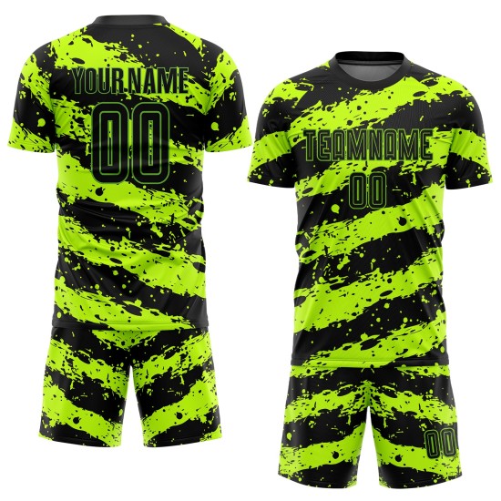 Jersey Green Neon Soccer Custom Uniform Black Sublimation Jersey Green Neon Soccer Custom Uniform Black Sublimation