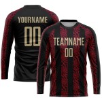 Soccer Sublimation Uniform Vegas Custom Black Gold-Red Jersey