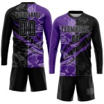Sublimation Graffiti Jersey Black Pattern Purple-Gray Uniform Soccer Custom Scratch Sublimation Graffiti Jersey Black Pattern Purple-Gray Uniform Soccer Custom Scratch