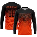Black Gradient Custom Shape Orange Soccer Jersey Sublimation Square Uniform Black Gradient Custom Shape Orange Soccer Jersey Sublimation Square Uniform