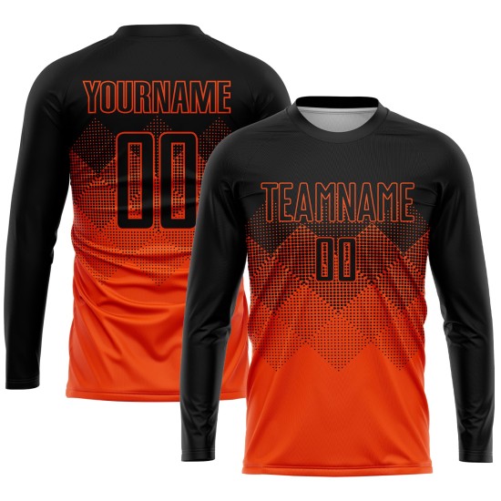 Black Gradient Custom Shape Orange Soccer Jersey Sublimation Square Uniform Black Gradient Custom Shape Orange Soccer Jersey Sublimation Square Uniform