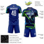 Soccer Sublimation White-Neon Custom Green Uniform Jersey Royal Soccer Sublimation White-Neon Custom Green Uniform Jersey Royal