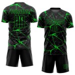 Uniform Soccer Black Neon Jersey Custom Green Sublimation