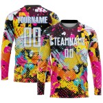 Custom Blue White-Light Sublimation Graffiti Jersey Soccer Uniform Pattern Custom Blue White-Light Sublimation Graffiti Jersey Soccer Uniform Pattern