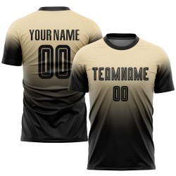 Black Jersey Custom Uniform Fade Fashion Soccer Cream Sublimation Black Jersey Custom Uniform Fade Fashion Soccer Cream Sublimation