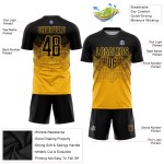 Custom Sublimation Uniform Black Gold Soccer Jersey Custom Sublimation Uniform Black Gold Soccer Jersey