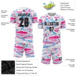 Uniform Figure Sublimation Soccer Jersey Black-Pink Custom Uniform Figure Sublimation Soccer Jersey Black-Pink Custom