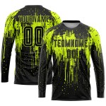 Jersey Sublimation Neon Green Uniform Custom Black Soccer Jersey Sublimation Neon Green Uniform Custom Black Soccer
