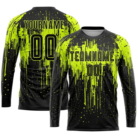 Jersey Sublimation Neon Green Uniform Custom Black Soccer Jersey Sublimation Neon Green Uniform Custom Black Soccer