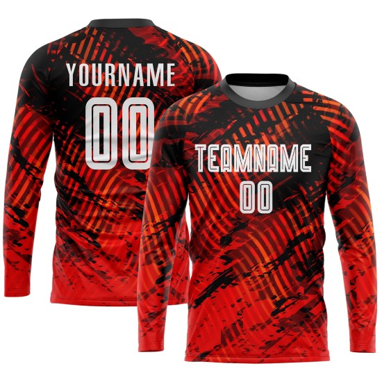 Jersey Red Custom Sublimation White-Black Soccer Uniform Jersey Red Custom Sublimation White-Black Soccer Uniform
