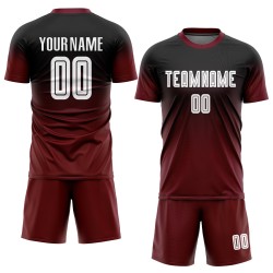 Fade Uniform Sublimation White-Crimson Jersey Black Custom Fashion Soccer Fade Uniform Sublimation White-Crimson Jersey Black Custom Fashion Soccer