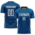 White-Black Blue Soccer Uniform Sublimation Jersey Custom White-Black Blue Soccer Uniform Sublimation Jersey Custom
