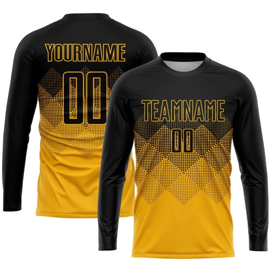 Custom Sublimation Uniform Black Gold Soccer Jersey Custom Sublimation Uniform Black Gold Soccer Jersey