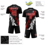 Sublimation Custom Black Red-White Jersey Uniform Soccer Sublimation Custom Black Red-White Jersey Uniform Soccer