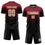 Sublimation Custom Fade Uniform Jersey Crimson Soccer Fashion Cream-Black Sublimation Custom Fade Uniform Jersey Crimson Soccer Fashion Cream-Black