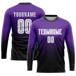 Sublimation Jersey Uniform Purple Fade White-Black Soccer Custom Fashion