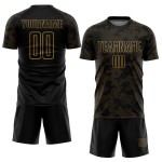 Sublimation Custom Old Uniform Jersey Soccer Black Gold