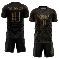 Sublimation Custom Old Uniform Jersey Soccer Black Gold Sublimation Custom Old Uniform Jersey Soccer Black Gold