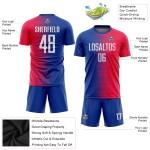 Red Sublimation Custom Uniform Jersey Soccer White-Royal Red Sublimation Custom Uniform Jersey Soccer White-Royal