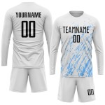 Blue Soccer Jersey Sublimation Custom White Black-Light Uniform Blue Soccer Jersey Sublimation Custom White Black-Light Uniform