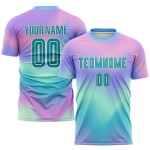 Teal-White Custom Jersey Tie Soccer Uniform Dye Sublimation Teal-White Custom Jersey Tie Soccer Uniform Dye Sublimation