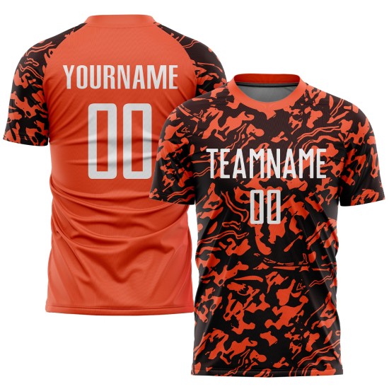 Orange Uniform White-Black Sublimation Jersey Soccer Custom Orange Uniform White-Black Sublimation Jersey Soccer Custom