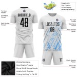 Blue Soccer Jersey Sublimation Custom White Black-Light Uniform Blue Soccer Jersey Sublimation Custom White Black-Light Uniform