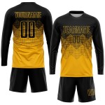 Custom Sublimation Uniform Black Gold Soccer Jersey Custom Sublimation Uniform Black Gold Soccer Jersey