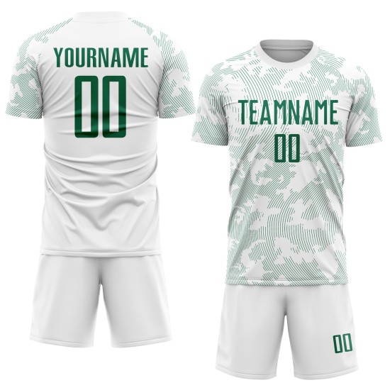 Jersey Uniform Soccer Custom Sublimation Kelly Green White Jersey Uniform Soccer Custom Sublimation Kelly Green White