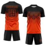Black Gradient Custom Shape Orange Soccer Jersey Sublimation Square Uniform Black Gradient Custom Shape Orange Soccer Jersey Sublimation Square Uniform