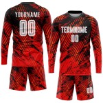 Jersey Red Custom Sublimation White-Black Soccer Uniform Jersey Red Custom Sublimation White-Black Soccer Uniform