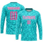 Custom Sublimation Jersey Soccer Aqua Uniform Pink-White Custom Sublimation Jersey Soccer Aqua Uniform Pink-White