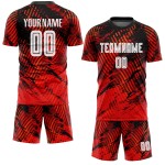 Jersey Red Custom Sublimation White-Black Soccer Uniform Jersey Red Custom Sublimation White-Black Soccer Uniform