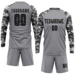 Custom Soccer Sublimation Black-Camo Uniform Jersey Gray Custom Soccer Sublimation Black-Camo Uniform Jersey Gray