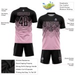 Custom Light Pink Uniform Black Jersey Sublimation Soccer Custom Light Pink Uniform Black Jersey Sublimation Soccer