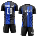 White-Royal Black Sublimation Jersey Soccer Custom Uniform White-Royal Black Sublimation Jersey Soccer Custom Uniform