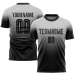 Custom Soccer Black Fashion Sublimation Fade Jersey Uniform Gray Custom Soccer Black Fashion Sublimation Fade Jersey Uniform Gray