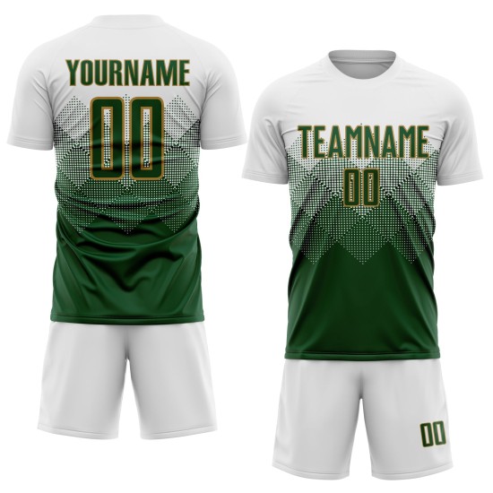White Gold Custom Uniform Soccer Jersey Sublimation Green-Old White Gold Custom Uniform Soccer Jersey Sublimation Green-Old
