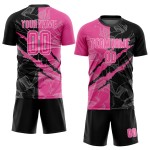 Soccer Jersey Pattern Sublimation Uniform Graffiti Black-White Scratch Custom Pink Soccer Jersey Pattern Sublimation Uniform Graffiti Black-White Scratch Custom Pink