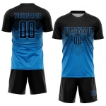 Jersey Sublimation Soccer Custom Uniform Black Blue Jersey Sublimation Soccer Custom Uniform Black Blue