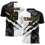 Jersey Soccer Graffiti Black-Old Scratch Sublimation Gold Pattern Uniform Custom Jersey Soccer Graffiti Black-Old Scratch Sublimation Gold Pattern Uniform Custom