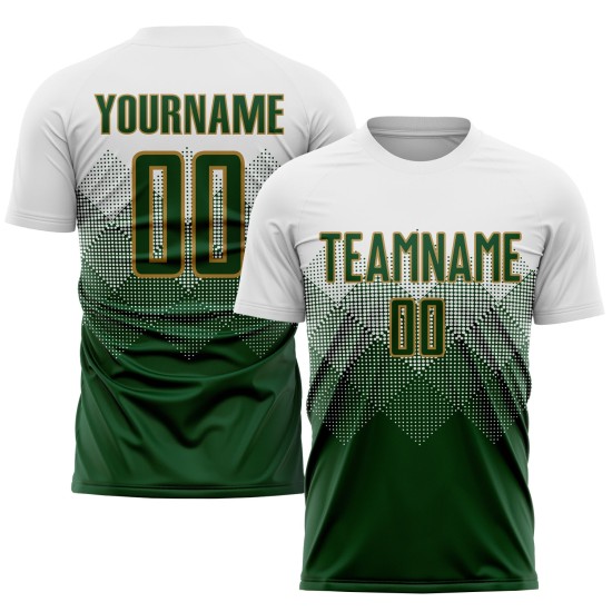White Gold Custom Uniform Soccer Jersey Sublimation Green-Old White Gold Custom Uniform Soccer Jersey Sublimation Green-Old