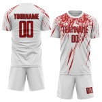 White Red-Black Jersey Uniform Sublimation Soccer Custom White Red-Black Jersey Uniform Sublimation Soccer Custom