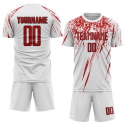 White Red-Black Jersey Uniform Sublimation Soccer Custom White Red-Black Jersey Uniform Sublimation Soccer Custom