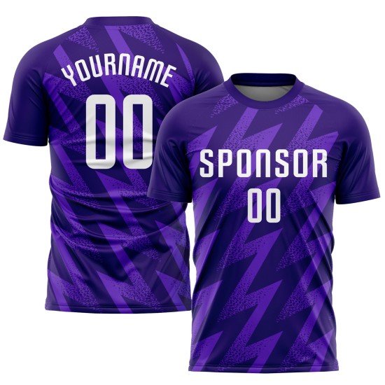 Purple Custom Uniform White Jersey Soccer Sublimation Purple Custom Uniform White Jersey Soccer Sublimation