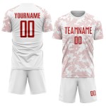 White Jersey Red Sublimation Uniform Custom Soccer White Jersey Red Sublimation Uniform Custom Soccer