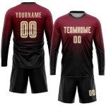 Sublimation Custom Fade Uniform Jersey Crimson Soccer Fashion Cream-Black Sublimation Custom Fade Uniform Jersey Crimson Soccer Fashion Cream-Black