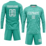 Aqua Uniform Sublimation White Jersey Soccer Custom Aqua Uniform Sublimation White Jersey Soccer Custom